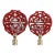 Chinese Longevity Symbol Lamp Finials on Golden Brass Hardware - a Pair For Sale
