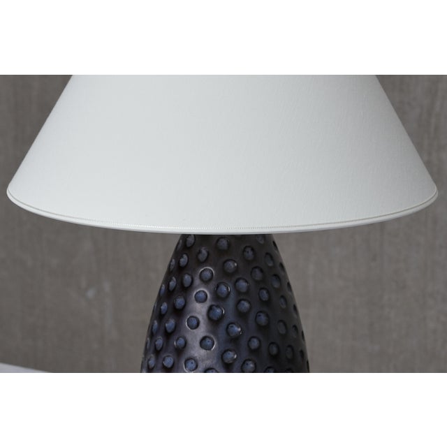 Drop-Shaped Dimpled Ceramic Table Lamp from Helge Østerberg, Denmark, 1950s For Sale - Image 6 of 12