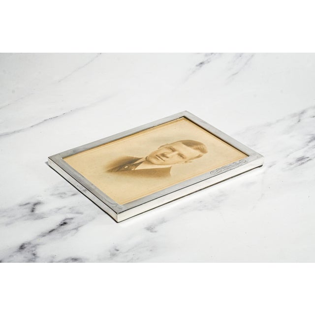 Silver Handsome Unger Brothers Antique Sterling Silver Frame Period Photograph Photo Portrait Man Traditional Home Decor For Sale - Image 8 of 12