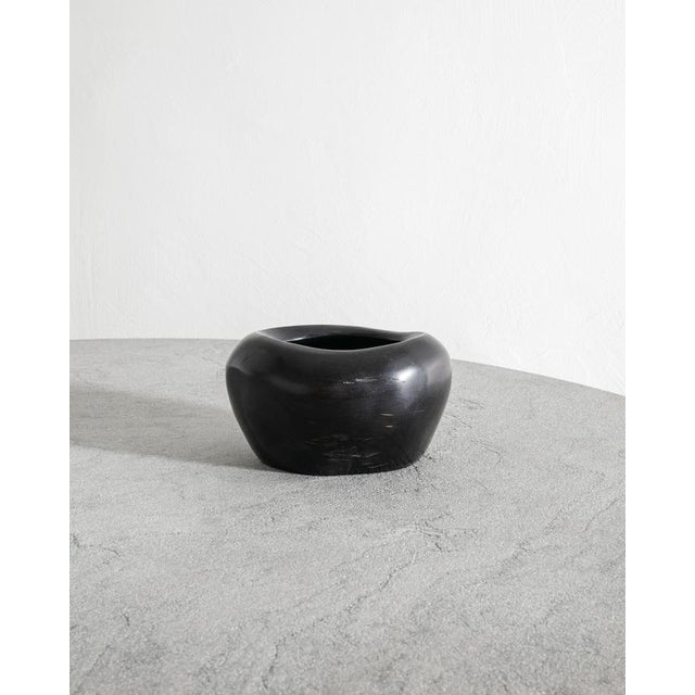 Large Mid-Century French Decorative Wooden Ebony Bowl by Odile Noll, 1960s For Sale - Image 3 of 6