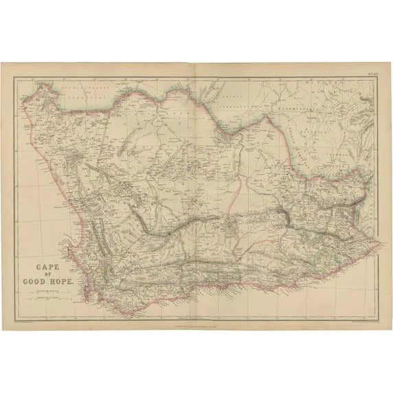 Antique Map of the Cape of Good Hope by W. G. Blackie, 1859 For Sale