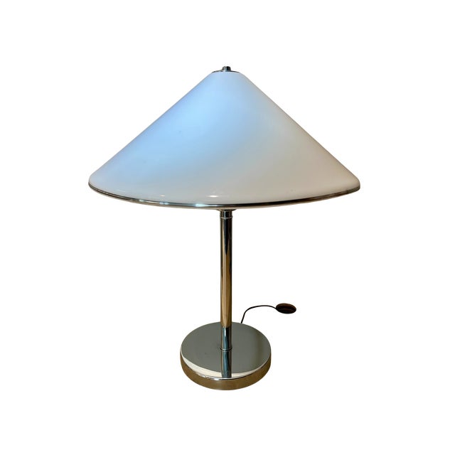 Metal Vintage Mid Century Modern Original Koch & Lowy Dimmable Chrome Table Lamps With Original Shades - a Pair For Sale - Image 7 of 14