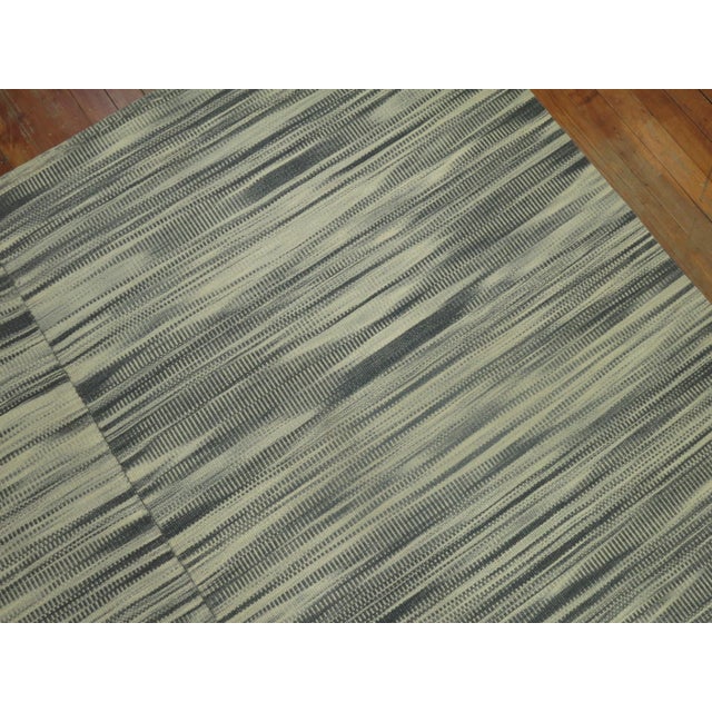 Gray Modernist Retro Deco Kilim For Sale - Image 13 of 18