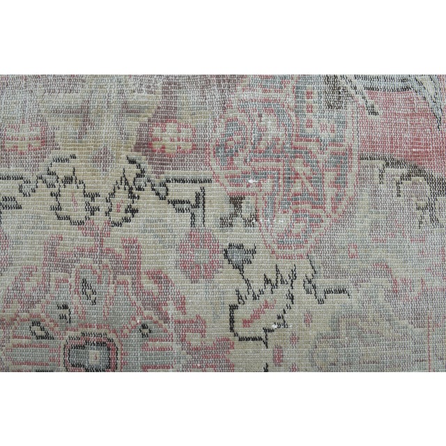 1970s Vintage Handmade Wool Cotton Pink Runner Rug For Sale In San Francisco - Image 6 of 11