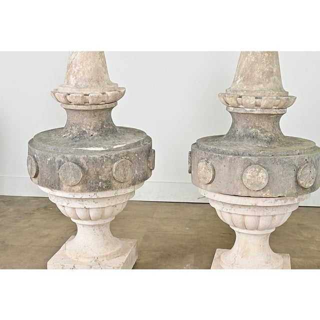 Portuguese Pair of 19th Century Carved Stone Pinnacles For Sale - Image 14 of 14