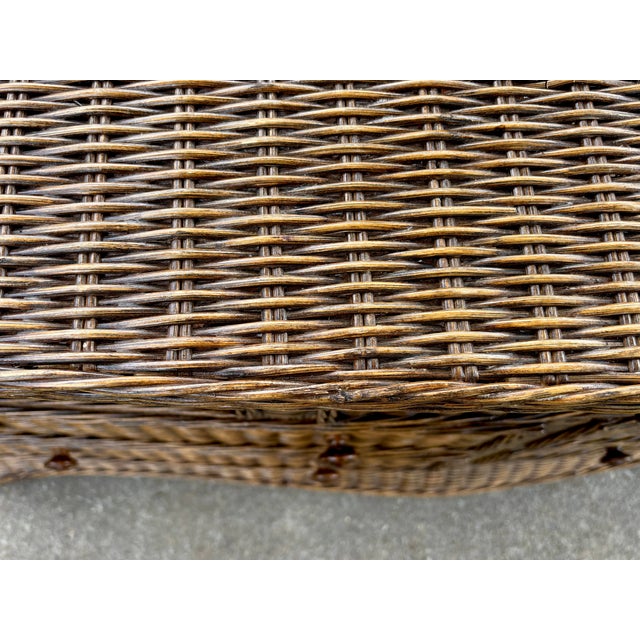 Vintage Skirted Wicker Bow-Front Dresser For Sale - Image 9 of 15