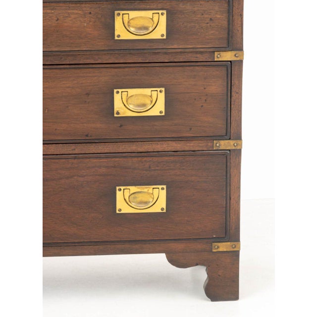 Campaign Campaign Style Brass Mounted Chest of Drawers For Sale - Image 3 of 7