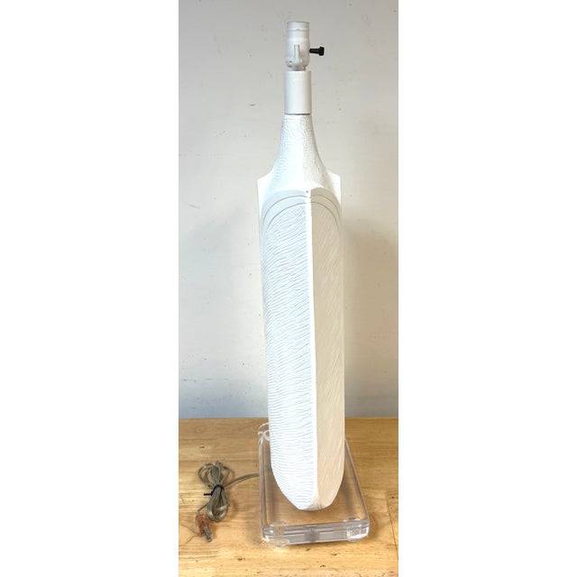 1986 Monumental Postmodern White Lacquered Plaster Lamps by Casual Lamps - a Pair For Sale - Image 13 of 15