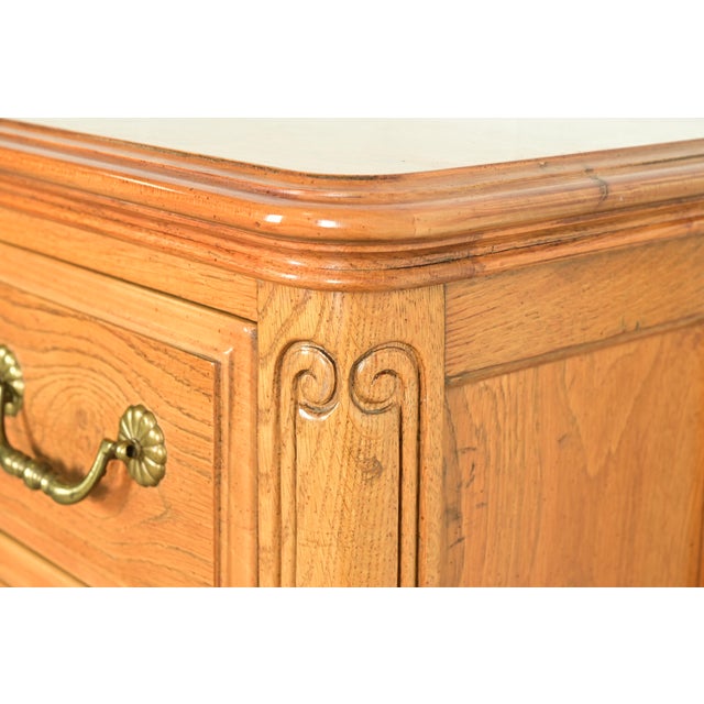 Hickory French Provincial Louis XV Carved Oak Lingerie Chest or Semainier For Sale - Image 11 of 14
