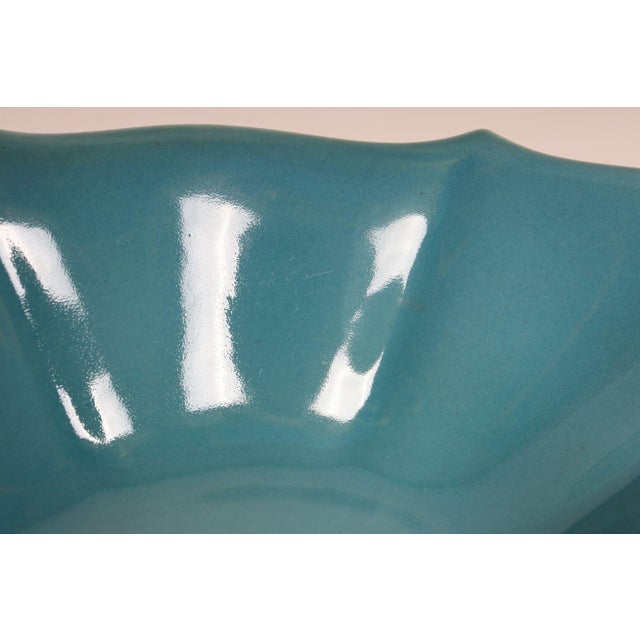 Art Deco Matte Yellow and Glossy Blue Ceramic Console Bowl by Cowan Pottery For Sale - Image 13 of 14