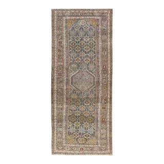Antique Persian Malayer Gallery Rug With Medallion and Rosette Design For Sale