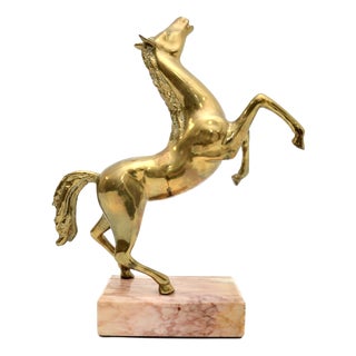 Italian Artist, Horse Sculpture, 1970, Bronze on Marble Pedestal For Sale