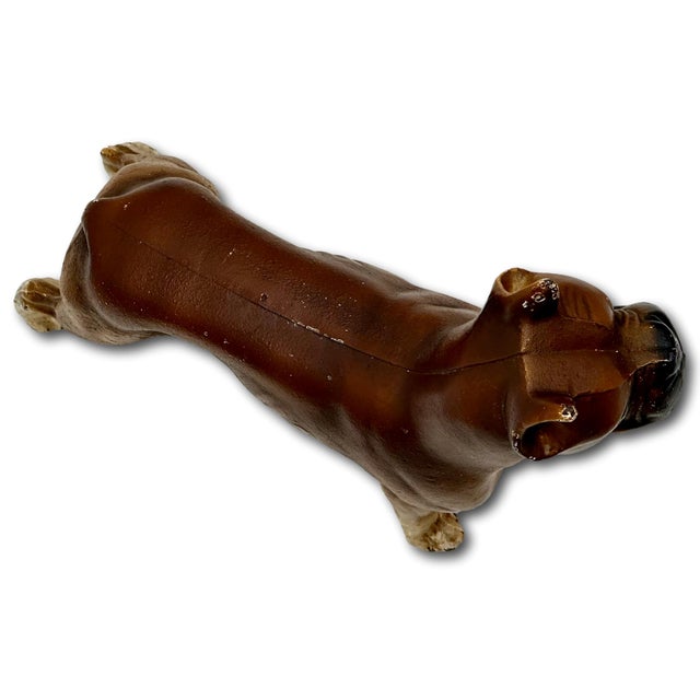 Very Rare & Hard 2 Find Vintage 1930s Hubley Mfg. Co. Cast Iron Standing Boxer Dog Doorstop in Excellent Condition For Sale - Image 11 of 18