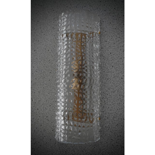 Metal Art Deco Style Clear Murano Glass and Brass Wall Sconce, 2000 For Sale - Image 7 of 10