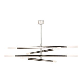 Regina Andrew Wick Steel Chandelier, Polished Nickel For Sale