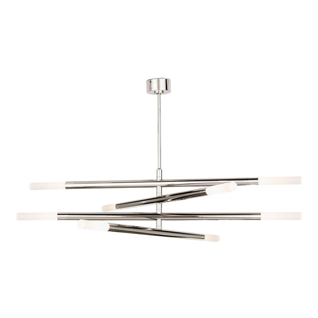 Regina Andrew Wick Steel Chandelier, Polished Nickel For Sale