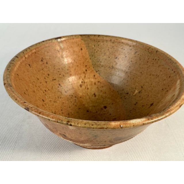 Brown Vintage Studio Pottery Bowl For Sale - Image 8 of 10