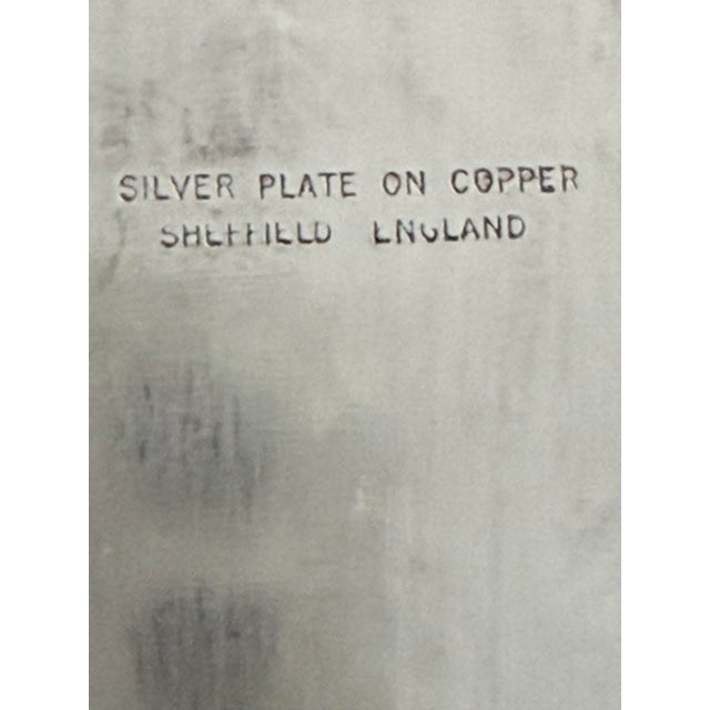 1960s English Sheffield Silver on Cooper Silverplate Footed Gallery Bar Tray For Sale - Image 5 of 8