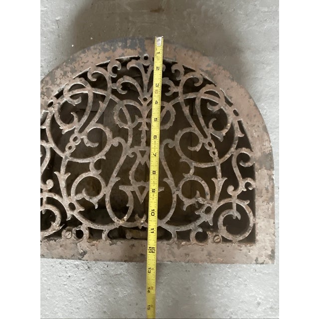 Bronze Antique Ghotic Style Cast Iron Summer Fireplace Screen For Sale - Image 8 of 9