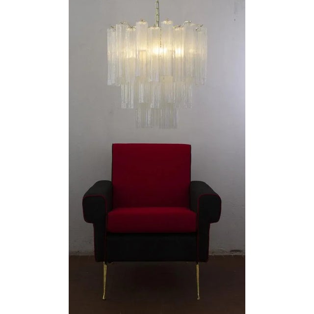 Mid-Century Modern Italian Opal Suspension Lamp in Murano Glass, 1980s For Sale - Image 3 of 12