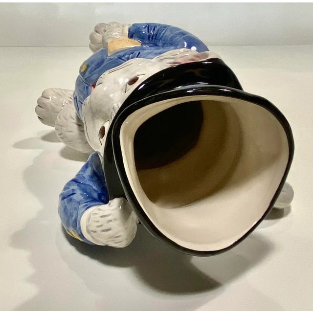 Vintage Mottahedeh Majolica Pitcher Cat With Little Prince Book For Sale In Atlanta - Image 6 of 9