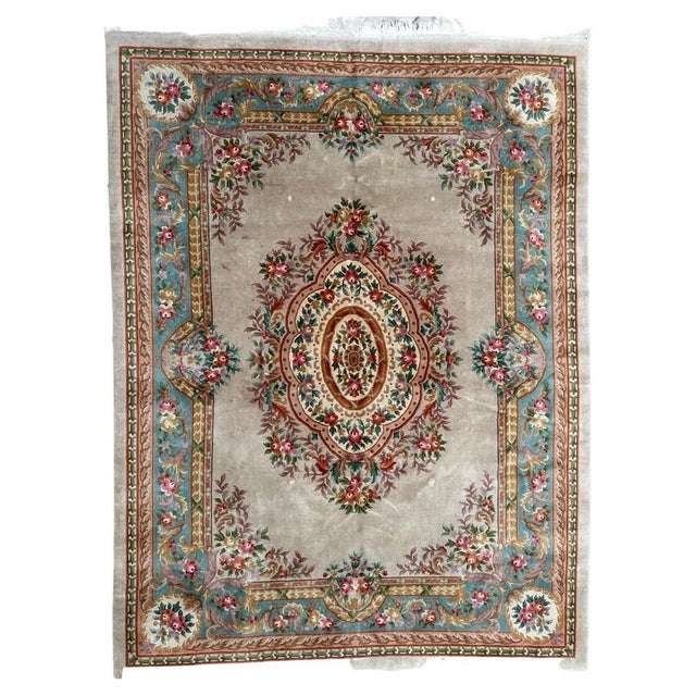 Large Vintage Savonnerie Style Chinese Rug, 1980s For Sale - Image 18 of 18
