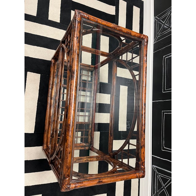 Vintage Tortoiseshell Bamboo Side Table For Sale - Image 6 of 6