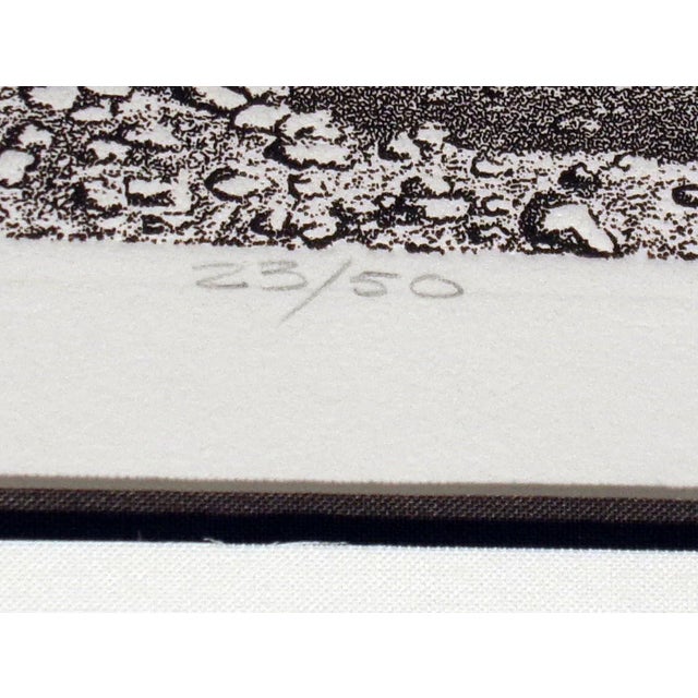 Black Malcolm Childers "Nevada Northern Freight #81" Train Hand Signed Etching Framed, 1980 For Sale - Image 8 of 9