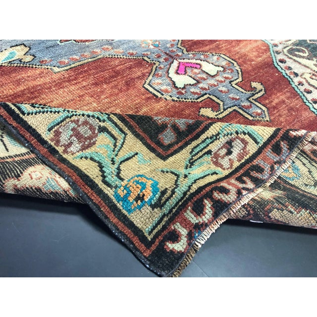 Oversize Medallion Design Vintage Turkish Oushak Faded Runner Rug For Sale - Image 4 of 11