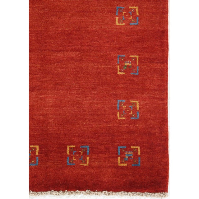 1980s Vintage Hand-Knotted Persian Gabbeh Rug 3'6" X 5'6" For Sale - Image 5 of 6