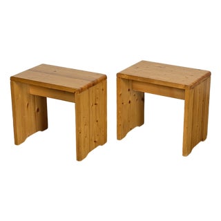 Vintage 1970s Attributed to Charlotte Perriand Stools For Sale