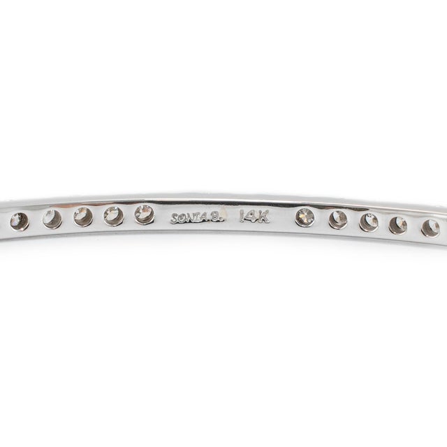 Sonia B Designs 14k White Gold 2.58ct Diamond Full Eternity Bangle Bracelet For Sale In Houston - Image 6 of 7