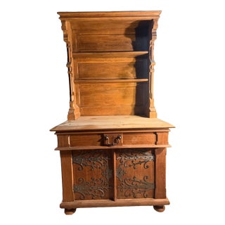 Antique Historicism Sideboard in Oak with Iron Fittings, 1890s For Sale