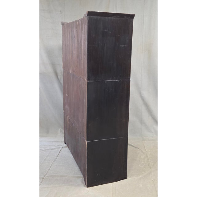 Antique 1920s Japanese Three Piece Elm and Kiri Wood Isho Tansu Chest For Sale - Image 13 of 15