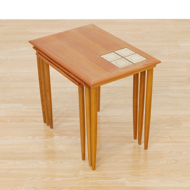 1960s 1960s Mid Century Danish Nest of Tables For Sale - Image 5 of 11