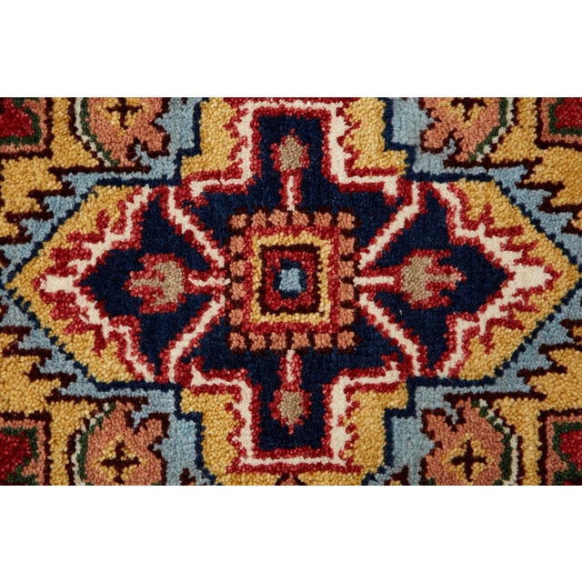 Raspberry Red Indo Persian Heriz Serapi Design Runner For Sale - Image 8 of 13