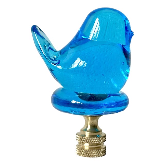 Bluebird Glass Lamp Finial For Sale