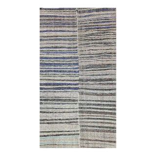 Vintage Turkish Kilim Rug, Handwoven Wool, Earth Tones Stripe Pattern, 6x10 For Sale