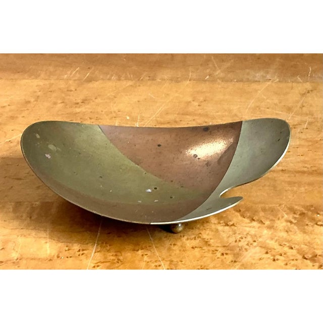 Vintage Abstract Metal Palette Bowl For Sale - Image 10 of 12