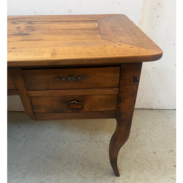 Marquetry Provincial Desk in Cherrywood For Sale - Image 13 of 18