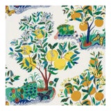 Sample, Schumacher Citrus Garden Indoor/outdoor Fabric in Primary For Sale