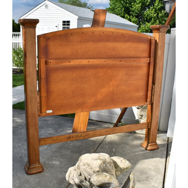 Vtg. Queen Size Wood Tuscan Style Complete Bed W/Rails For Sale - Image 14 of 17