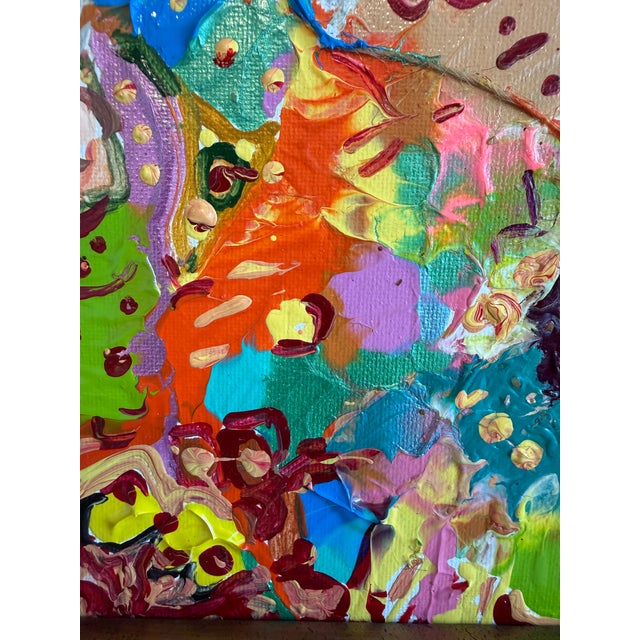 Abstract Serg Graff "Orange Dog" Abstract Painting Acrylic on Canvas Framed Art, Coa For Sale - Image 3 of 11