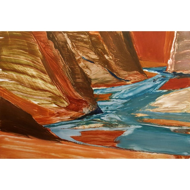 Impressionist 1980s "Red Wall Cavern" Signed Landscape Monotype by James Conaway For Sale - Image 3 of 6