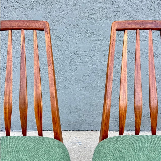 Vintage Danish Modern Slat Back "Eva" Dining Chairs in Teak Attributed to Niels Koefoed For Sale In Los Angeles - Image 6 of 11
