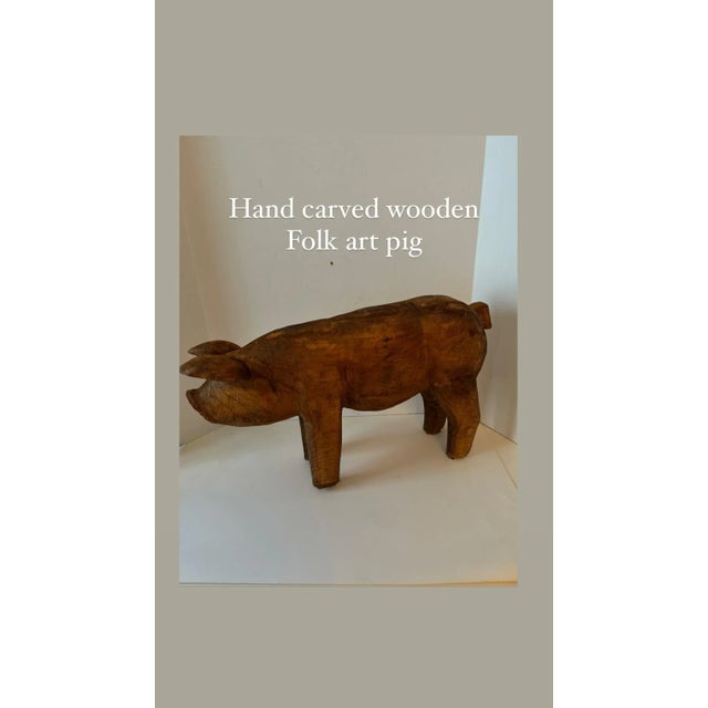 Early 20th Century Hand Carved Folk Art Standing Pig For Sale - Image 12 of 12