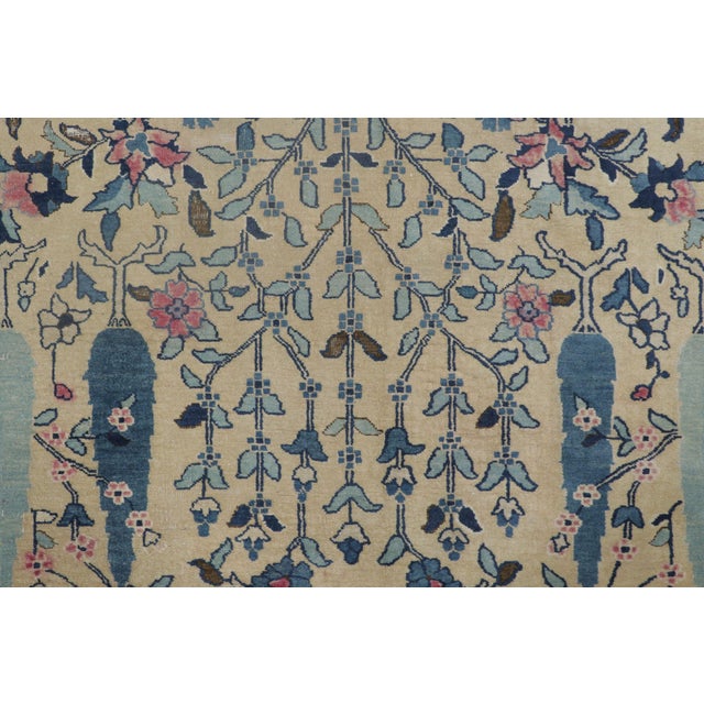Traditional Antique Chinese Peking Runner in Beige With Bright Florals & Vines - Rug & Kilim For Sale - Image 3 of 6