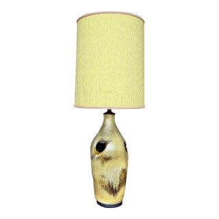 Danish Style Mid-Century Modern Organic Ceramic Lamp. For Sale