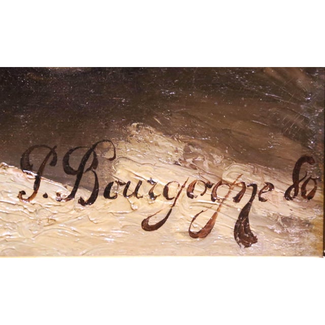 19th C. French Floral Still Life Oil on Canvas in Gilt Frame by Pierre Bourgogne For Sale - Image 4 of 13