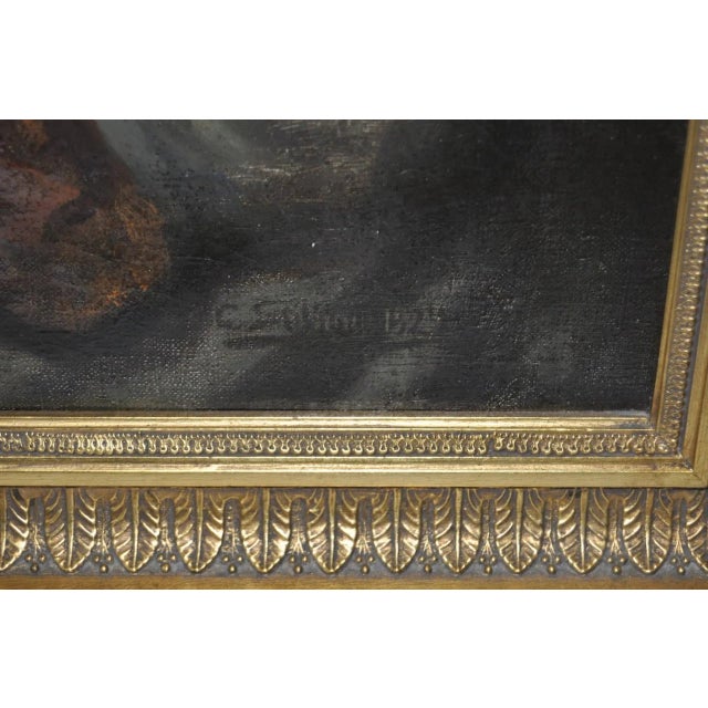 Textile Carl Stilling (Denmark, 1874-1938) "Dutch Girl" Oil on Canvas C.1924 For Sale - Image 7 of 9